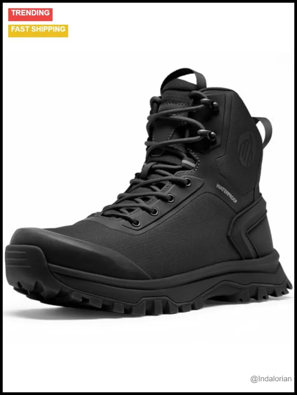 Tactical Combat Boots Lightweight Side Zipper Waterproof 8 Inches Hiking Work